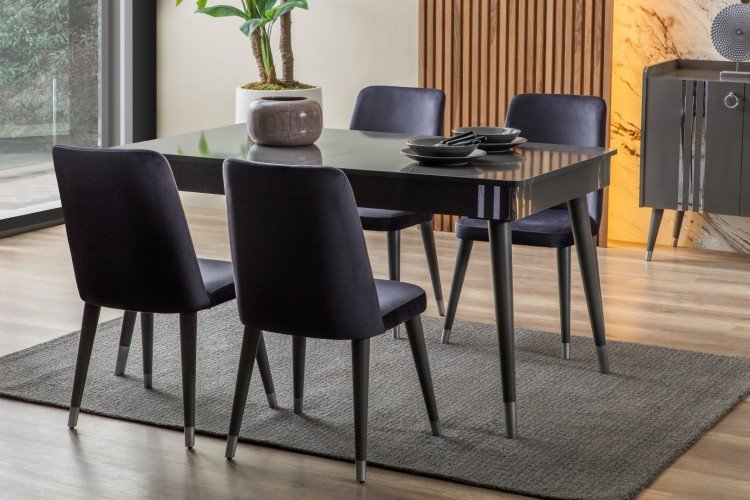 Lotus Yemek Odası Takımı (Antrasit Gri)