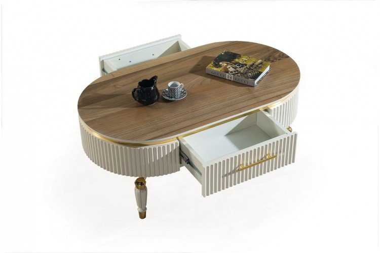 Alyans Orta Sehpa (Krem + Ceviz)