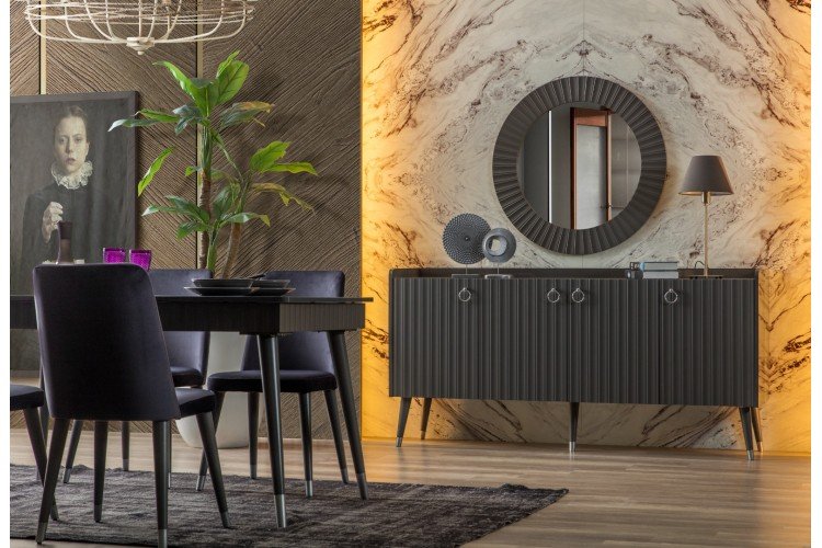 Valor Yemek Odası Takımı (Antrasit Gri)