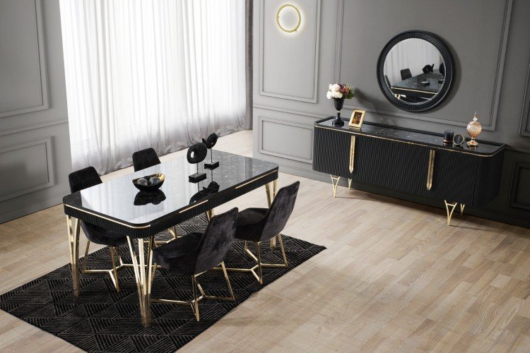 Alina Yemek Odası Takımı (Antrasit)