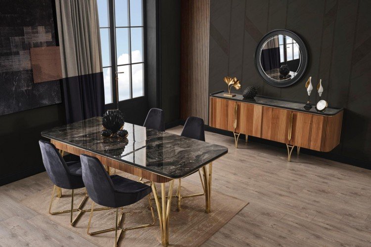 Alina Yemek Odası Takımı (Ceviz)