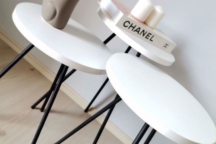 Ring Zigon Sehpa (Beyaz/Ceviz)