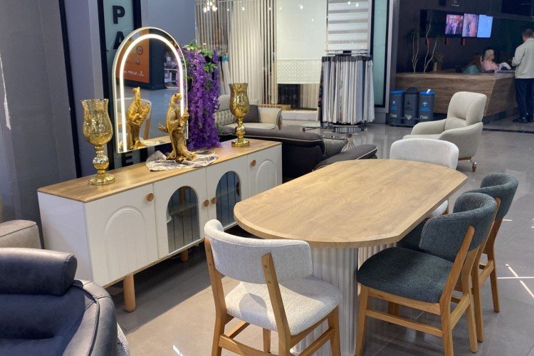 Bohem Yemek Odası Takımı (Meşe Krem)