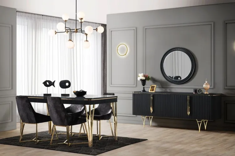 Alina Yemek Odası Takımı (Antrasit)