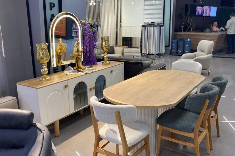 Bohem Yemek Odası Takımı (Meşe Krem)